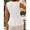 image:imageCicy Bell Womens Pleated Peplum Tank Tops Fitted Blouses Fall SweatersCute White