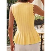 image:imageCicy Bell Womens Pleated Peplum Tank Tops Fitted Blouses Fall SweatersCute Yellow