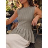 image:imageCicy Bell Womens Pleated Peplum Tank Tops Fitted Blouses Fall SweatersDark Khaki