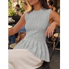 image:imageCicy Bell Womens Pleated Peplum Tank Tops Fitted Blouses Fall SweatersGrey