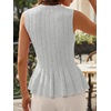 image:imageCicy Bell Womens Pleated Peplum Tank Tops Fitted Blouses Fall SweatersGrey