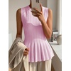 image:imageCicy Bell Womens Pleated Peplum Tank Tops Fitted Blouses Fall SweatersLight Purple
