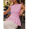 image:imageCicy Bell Womens Pleated Peplum Tank Tops Fitted Blouses Fall SweatersLight Purple