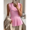 image:imageCicy Bell Womens Pleated Peplum Tank Tops Fitted Blouses Fall SweatersPink