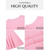 image:imageCicy Bell Womens Pleated Peplum Tank Tops Fitted Blouses Fall SweatersPink