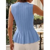image:imageCicy Bell Womens Pleated Peplum Tank Tops Fitted Blouses Fall SweatersSky Blue