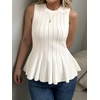 image:imageCicy Bell Womens Pleated Peplum Tank Tops Fitted Blouses Fall SweatersWhite