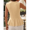 image:imageCicy Bell Womens Pleated Peplum Tank Tops Fitted Blouses Fall SweatersYellow