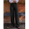 image:imageCicy Bell Womens Suede Pants High Waisted Straight Leg Fall Casual TrousersBlack