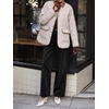 image:imageCicy Bell Womens Suede Pants High Waisted Straight Leg Fall Casual TrousersBlack