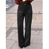 image:imageCicy Bell Womens Suede Pants High Waisted Straight Leg Fall Casual TrousersBlack