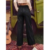 image:imageCicy Bell Womens Suede Pants High Waisted Straight Leg Fall Casual TrousersBlack