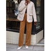 image:imageCicy Bell Womens Suede Pants High Waisted Straight Leg Fall Casual TrousersBrown