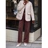 image:imageCicy Bell Womens Suede Pants High Waisted Straight Leg Fall Casual TrousersCoffee