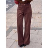 image:imageCicy Bell Womens Suede Pants High Waisted Straight Leg Fall Casual TrousersCoffee