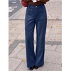 image:imageCicy Bell Womens Suede Pants High Waisted Straight Leg Fall Casual TrousersDark Blue