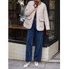 image:imageCicy Bell Womens Suede Pants High Waisted Straight Leg Fall Casual TrousersDark Blue