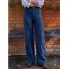 image:imageCicy Bell Womens Suede Pants High Waisted Straight Leg Fall Casual TrousersDark Blue