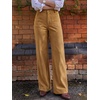 image:imageCicy Bell Womens Suede Pants High Waisted Straight Leg Fall Casual TrousersKhaki