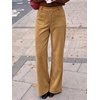 image:imageCicy Bell Womens Suede Pants High Waisted Straight Leg Fall Casual TrousersKhaki