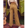 image:imageCicy Bell Womens Suede Pants High Waisted Straight Leg Fall Casual TrousersKhaki