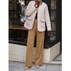 image:imageCicy Bell Womens Suede Pants High Waisted Straight Leg Fall Casual TrousersKhaki