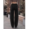 image:imageCicy Bell Womens Velvet Barrel Pants High Waisted Seam Wide Leg TrousersBlack