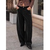 image:imageCicy Bell Womens Velvet Barrel Pants High Waisted Seam Wide Leg TrousersBlack