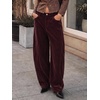 image:imageCicy Bell Womens Velvet Barrel Pants High Waisted Seam Wide Leg TrousersBurgundy