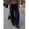 image:imageCicy Bell Womens Velvet Barrel Pants High Waisted Seam Wide Leg TrousersDark Blue