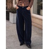 image:imageCicy Bell Womens Velvet Barrel Pants High Waisted Seam Wide Leg TrousersDark Blue