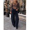image:imageCicy Bell Womens Velvet Barrel Pants High Waisted Seam Wide Leg TrousersDark Blue