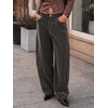 image:imageCicy Bell Womens Velvet Barrel Pants High Waisted Seam Wide Leg TrousersGrey