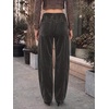 image:imageCicy Bell Womens Velvet Barrel Pants High Waisted Seam Wide Leg TrousersGrey