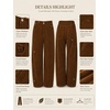 image:imageCicy Bell Womens Velvet Barrel Pants High Waisted Seam Wide Leg TrousersGrey