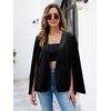 image:imageCicy Bell Womens Velvet Cape Blazer Split Long Sleeve Open Front JacketBlack