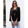 image:imageCicy Bell Womens Velvet Cape Blazer Split Long Sleeve Open Front JacketBlack