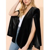 image:imageCicy Bell Womens Velvet Cape Blazer Split Long Sleeve Open Front JacketBlack