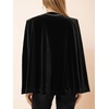 image:imageCicy Bell Womens Velvet Cape Blazer Split Long Sleeve Open Front JacketBlack