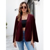 image:imageCicy Bell Womens Velvet Cape Blazer Split Long Sleeve Open Front JacketBurgundy