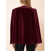 image:imageCicy Bell Womens Velvet Cape Blazer Split Long Sleeve Open Front JacketBurgundy