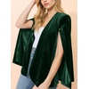 image:imageCicy Bell Womens Velvet Cape Blazer Split Long Sleeve Open Front JacketDark Green
