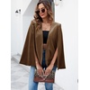 image:imageCicy Bell Womens Velvet Cape Blazer Split Long Sleeve Open Front JacketKhaki