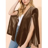 image:imageCicy Bell Womens Velvet Cape Blazer Split Long Sleeve Open Front JacketKhaki
