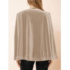 image:imageCicy Bell Womens Velvet Cape Blazer Split Long Sleeve Open Front JacketLight Khaki