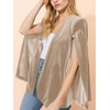 image:imageCicy Bell Womens Velvet Cape Blazer Split Long Sleeve Open Front JacketLight Khaki