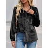 image:imageCicy Bell Womens Velvet Shirts Casual Long Sleeve Tops Fall Shacket JacketBlack