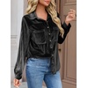 image:imageCicy Bell Womens Velvet Shirts Casual Long Sleeve Tops Fall Shacket JacketBlack