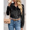 image:imageCicy Bell Womens Velvet Shirts Casual Long Sleeve Tops Fall Shacket JacketBlack