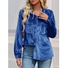 image:imageCicy Bell Womens Velvet Shirts Casual Long Sleeve Tops Fall Shacket JacketBlue